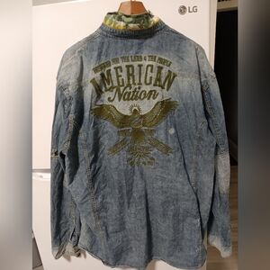 Parish Nation Blue Denim Shirt Sze 4XL